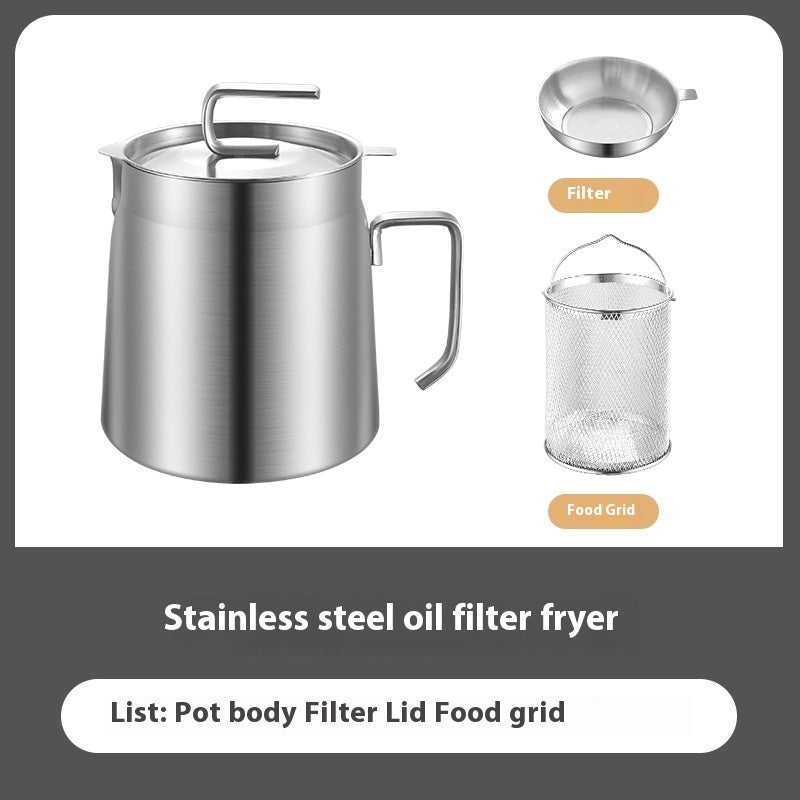 304 Stainless Steel Versatile Oil Filter Vessel Large Capacity With Filter Frying Basket Deep Fryer Separating Grease Separator Nabisa