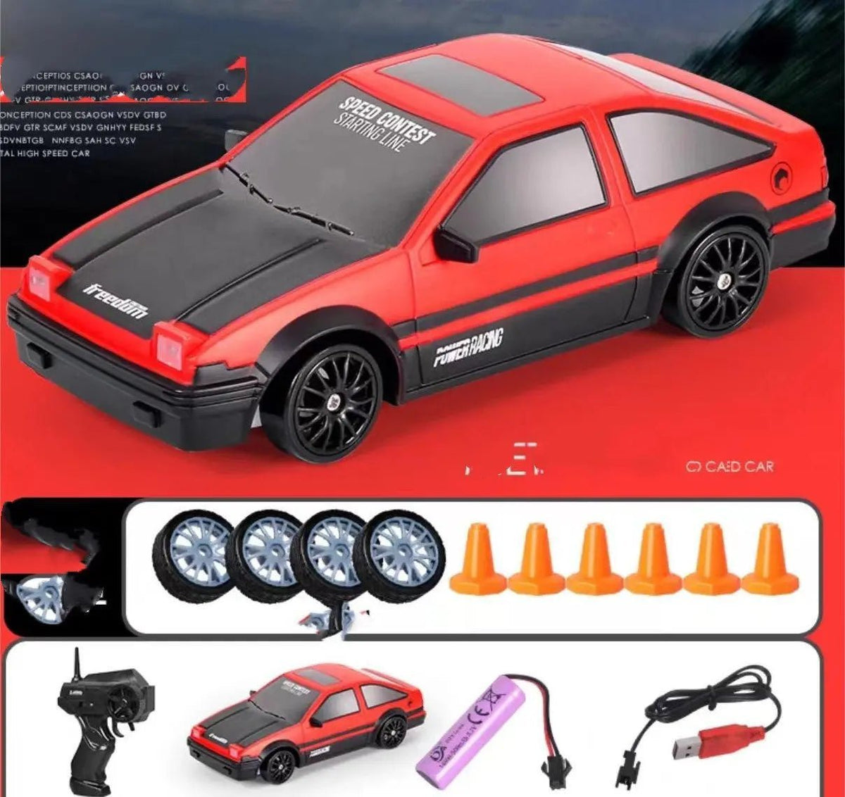 2.4G Drift Rc Car 4WD RC Drift Car Toy Remote Control GTR Model AE86 Vehicle Car RC Racing Car Toy For Children Christmas Gifts - #nabisa#