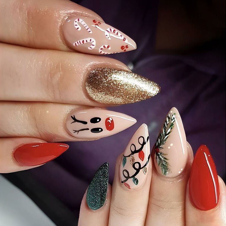 Christmas-Themed Nail Art Set – Perfect for Holiday Nail Designs