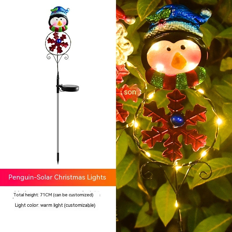 Solar Christmas Led Snowman Elk Ground Plug Light Nabisa