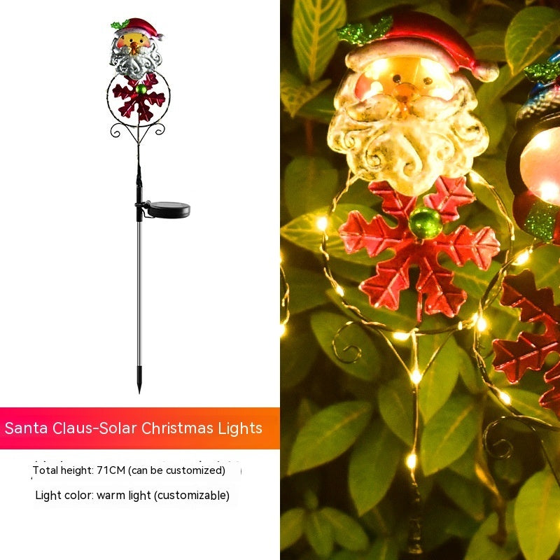 Solar Christmas Led Snowman Elk Ground Plug Light Nabisa