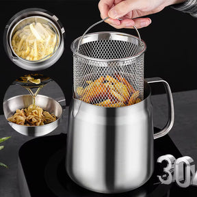 304 Stainless Steel Versatile Oil Filter Vessel Large Capacity With Filter Frying Basket Deep Fryer Separating Grease Separator Nabisa