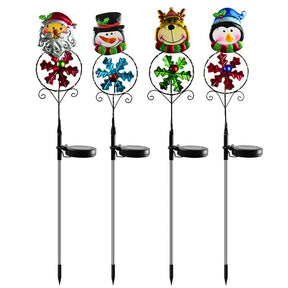 Solar Christmas Led Snowman Elk Ground Plug Light Nabisa