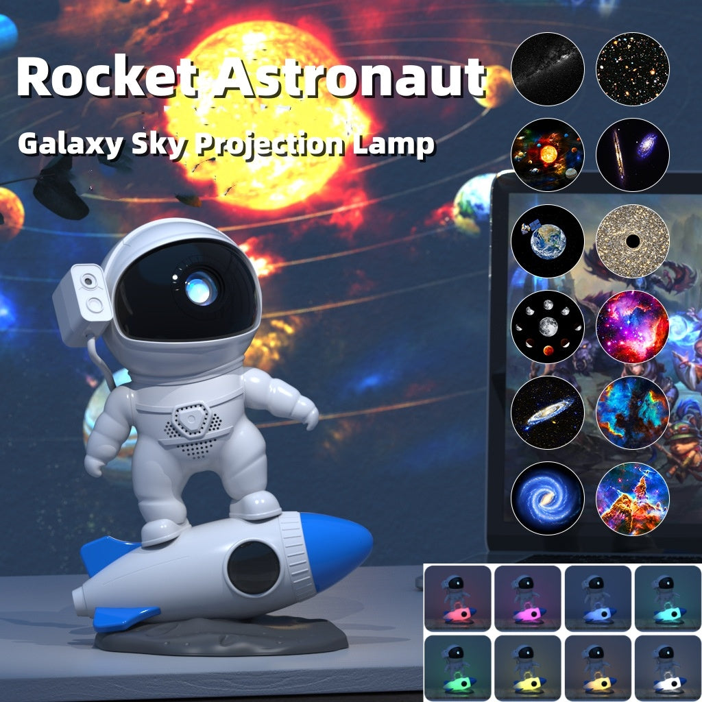 Rocket Astronaut Galaxy Starry Sky Projector Lamp Desktop Nabisa