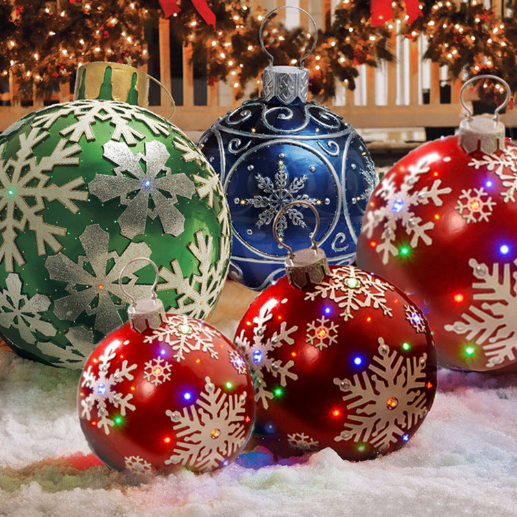 Christmas Ornament Ball Outdoor Pvc 60CM Inflatable Decorated Ball PVC Giant Big Large Balls Xmas Tree Decorations Toy Ball Nabisa