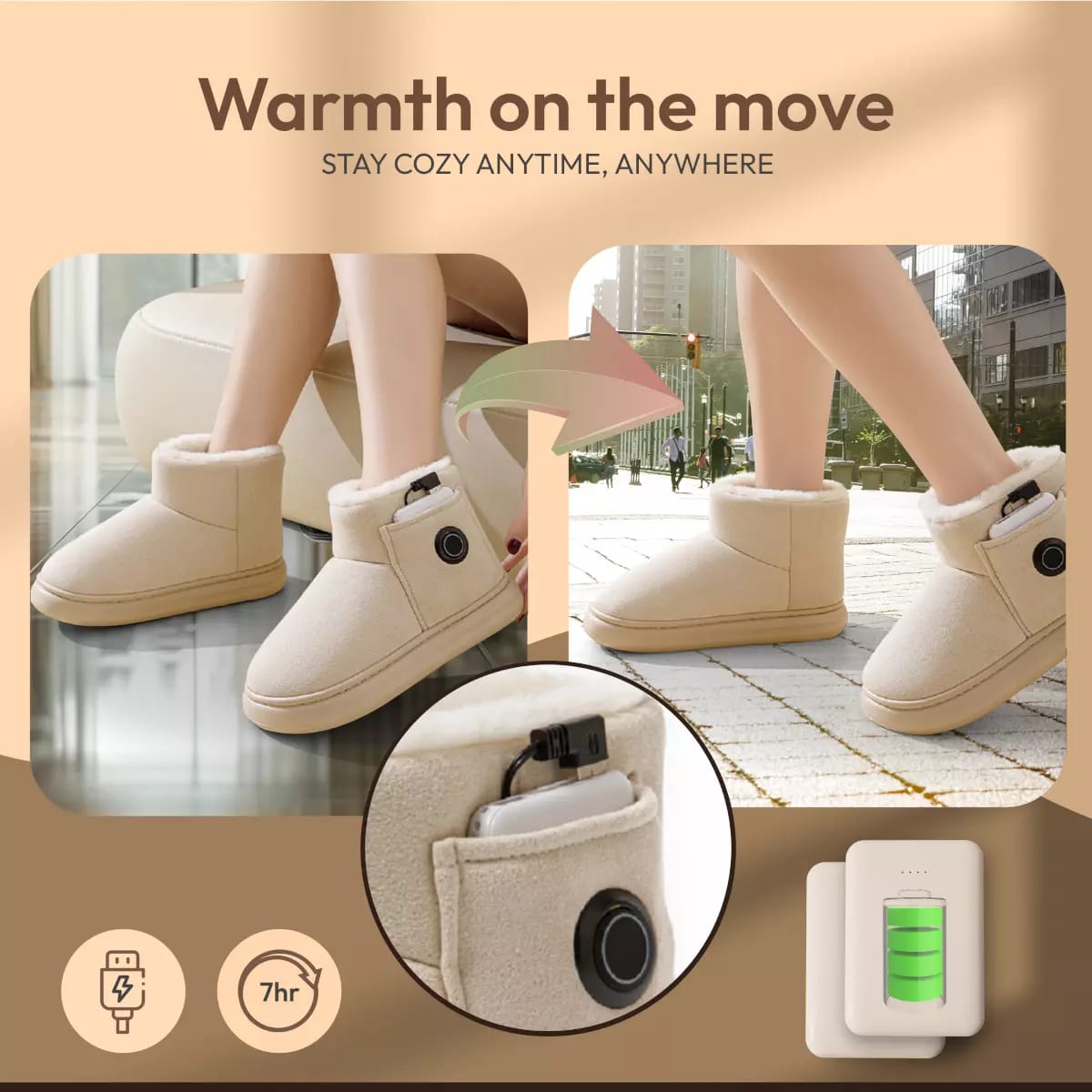 Rechargeable Electric Heating Shoes - Winter Warmers for Men & Women Nabisa