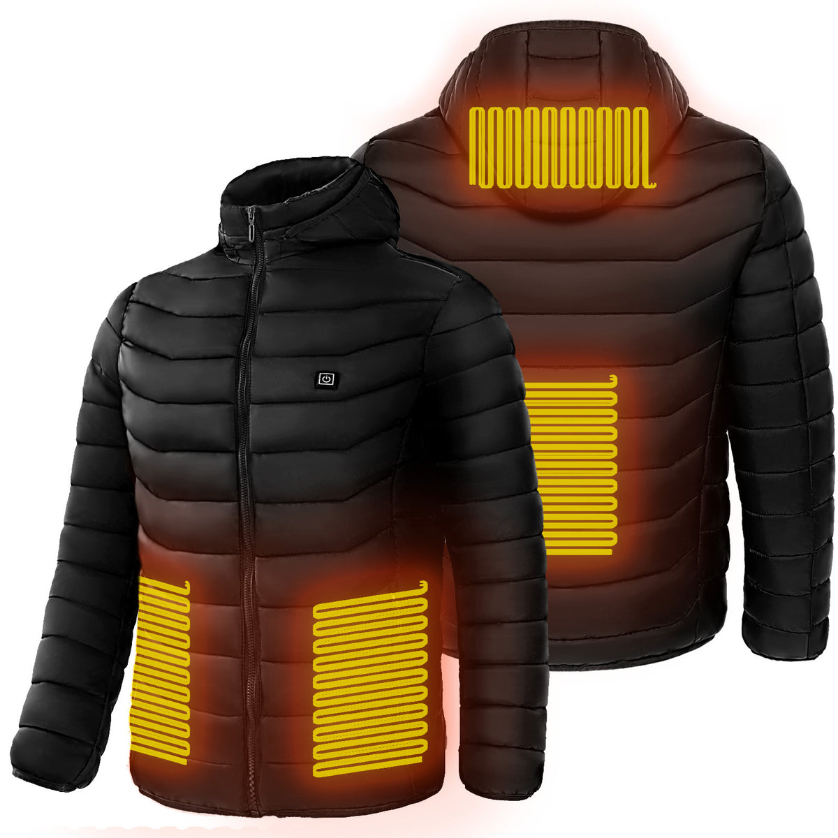 Men Heated Puffer Jacket Electric Heating Coat Insulated Hood Windbreaker 9Heat Zones Nabisa