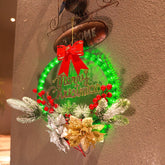 Christmas 30CM Luminous Garland Door Hanging Christmas Decorations - #nabisa#