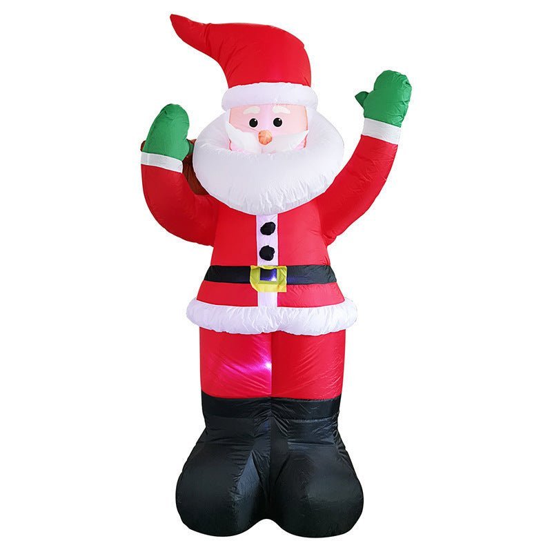 Christmas LED Lights Glowing Santa Tree Snowman Inflatable Doll Outdoor Yard Garden Decor - #nabisa#