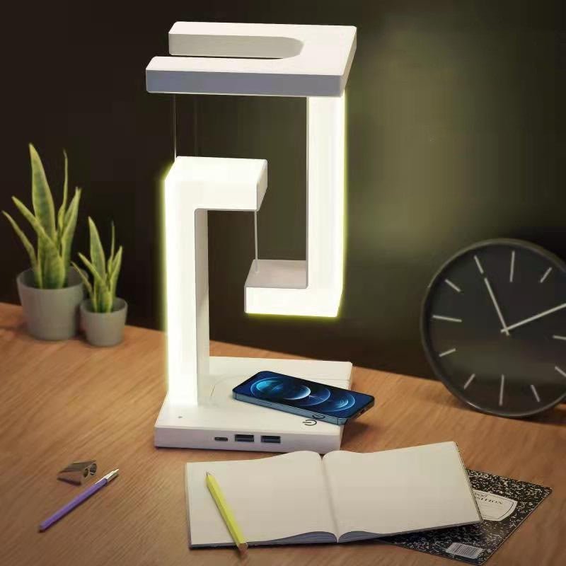 Creative Smartphone Wireless Charging Suspension Table Lamp Balance Lamp Floating For Home Bedroom - #nabisa#