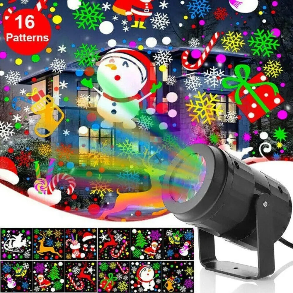 Christmas Party Lights Snowflake Projector Light Led Stage Light Rotating Xmas Pattern Outdoor Holiday Lighting Garden Christmas Decor Nabisa