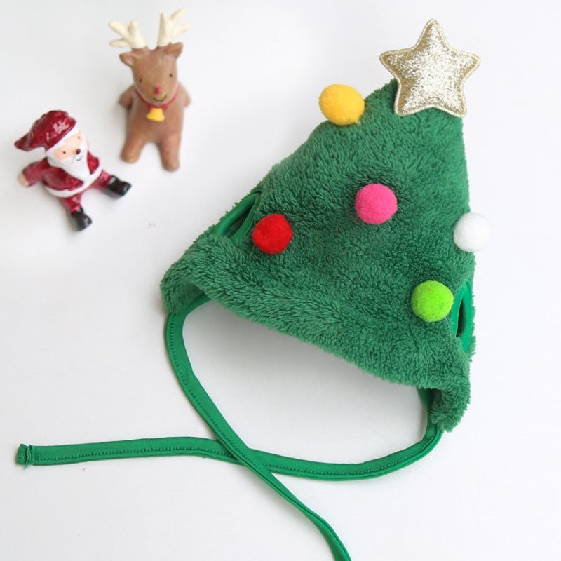 Dog Cat Pet Christmas Hat Saliva Towel Bib - #nabisa#