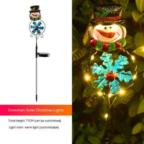 Solar Christmas Led Snowman Elk Ground Plug Light Nabisa