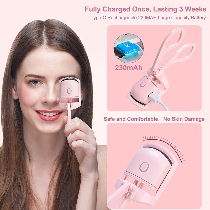 Eyelash Curler Portable Electric Heated Comb Eye Lash Long Lasting Eyelashes Curls