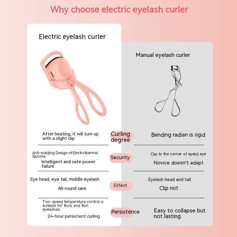 Eyelash Curler Portable Electric Heated Comb Eye Lash Long Lasting Eyelashes Curls