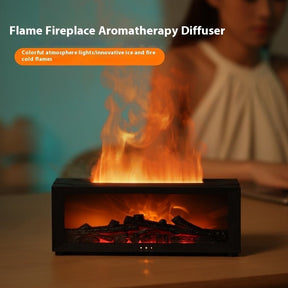 Fireplace Seven-color Ambience Light Desktop Small Flame Humidifier Household Fireplace Flame Aroma Diffuser